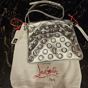 Christian Louboutin Silver Studded Crossbody Bag